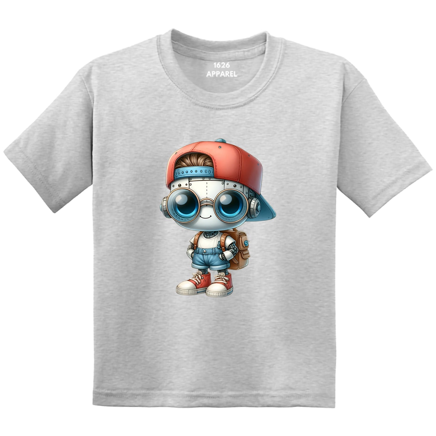 Back To School Male Student Robot Gray T-Shirts