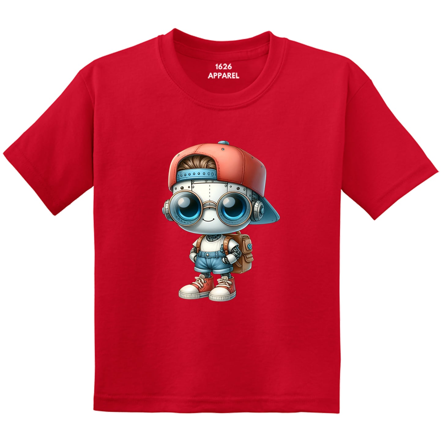 Back To School Male Student Robot Red T-Shirts