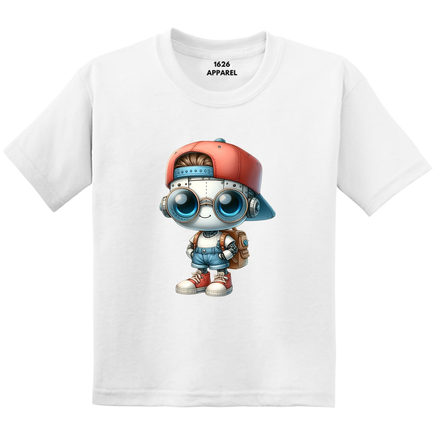 Back To School Male Student Robot White T-Shirts