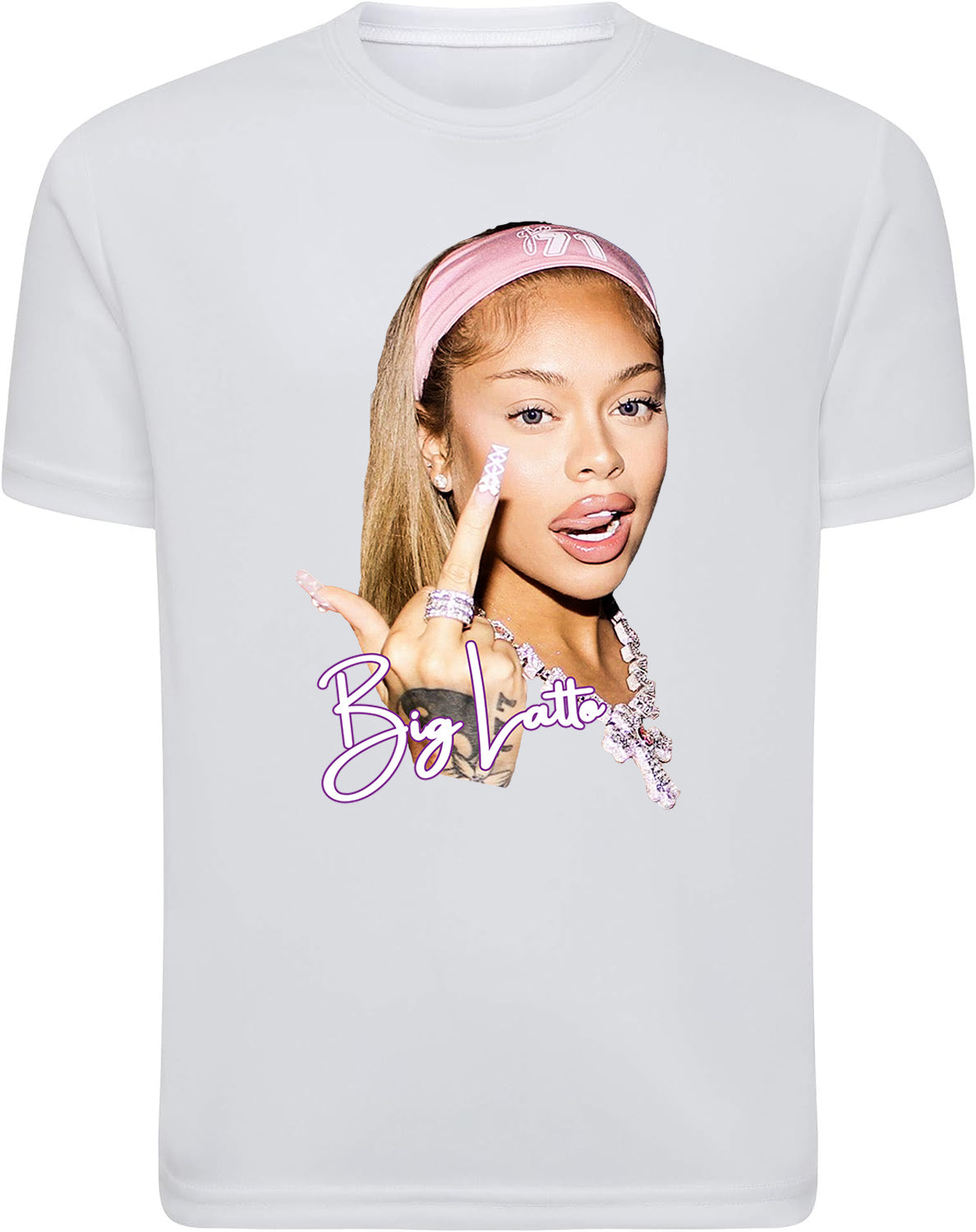Latto Celebrity Big Face White T-Shirts