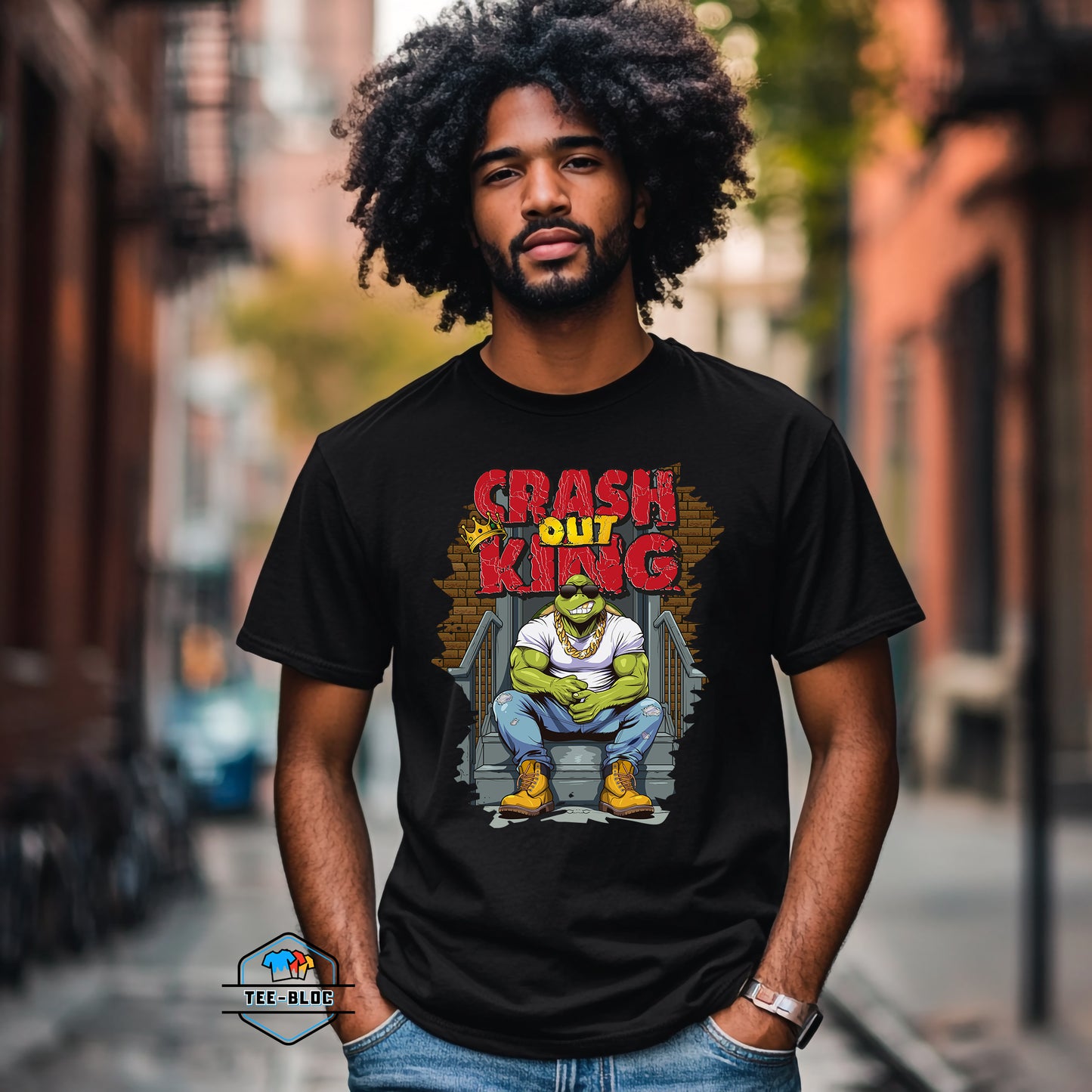 Black Crash Out King T-Shirts Model