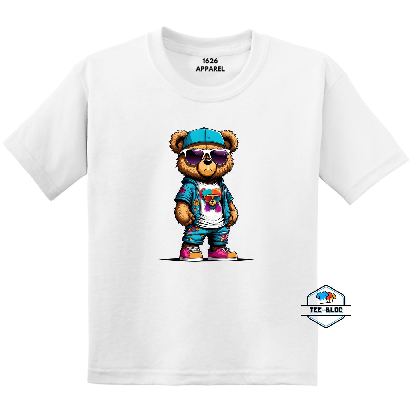 Cool Teddy Bear White Youth T-Shirts
