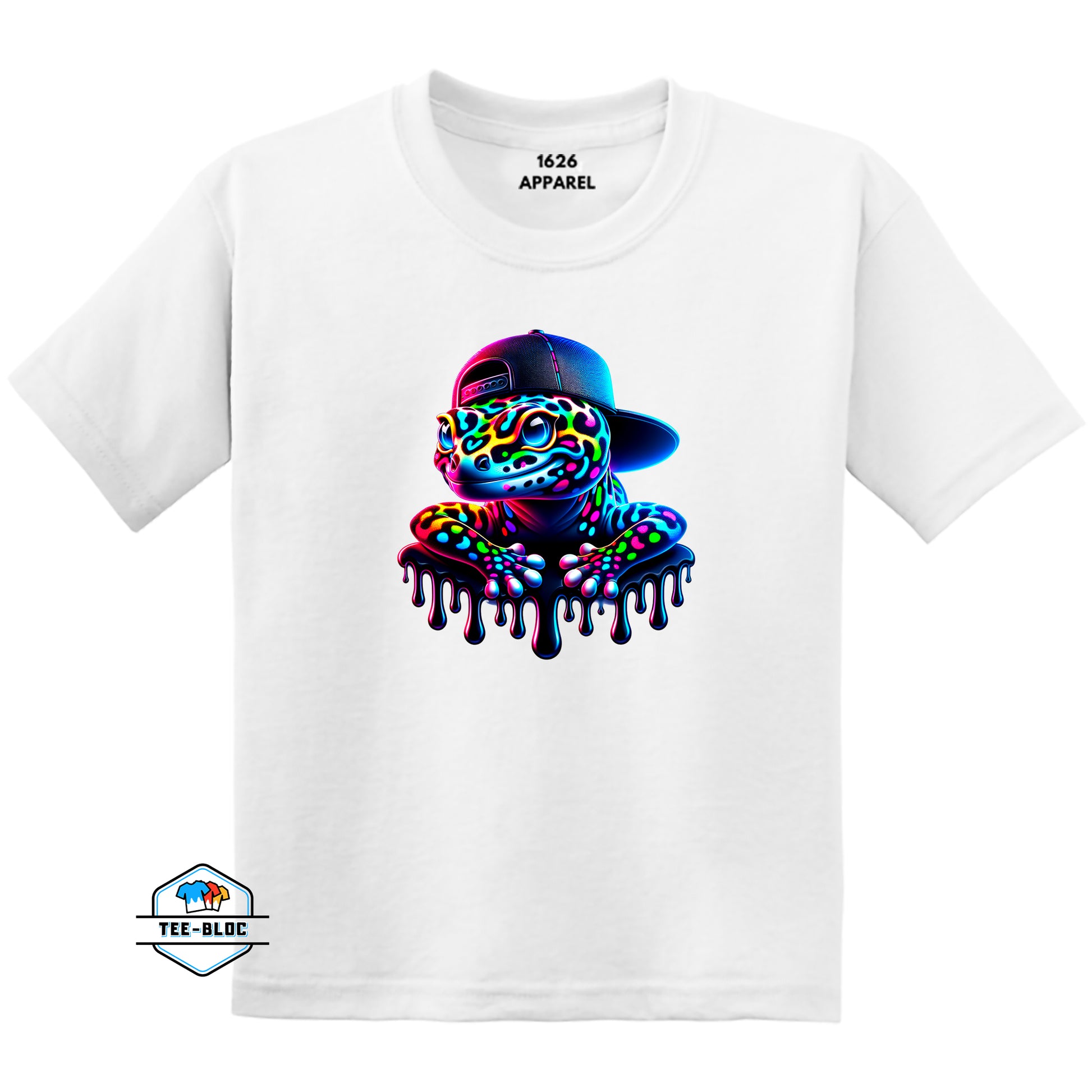 Kid's Hat to the Back Gecko White T-Shirts