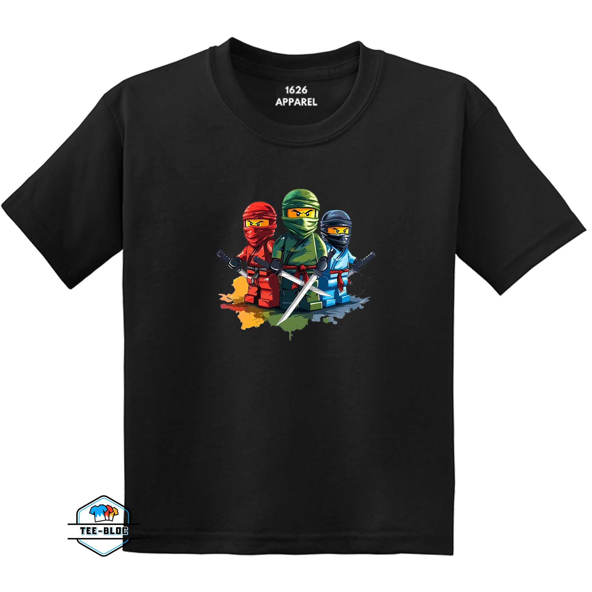 Kid's Lego Ninjago Graphic Printed Black T-Shirts