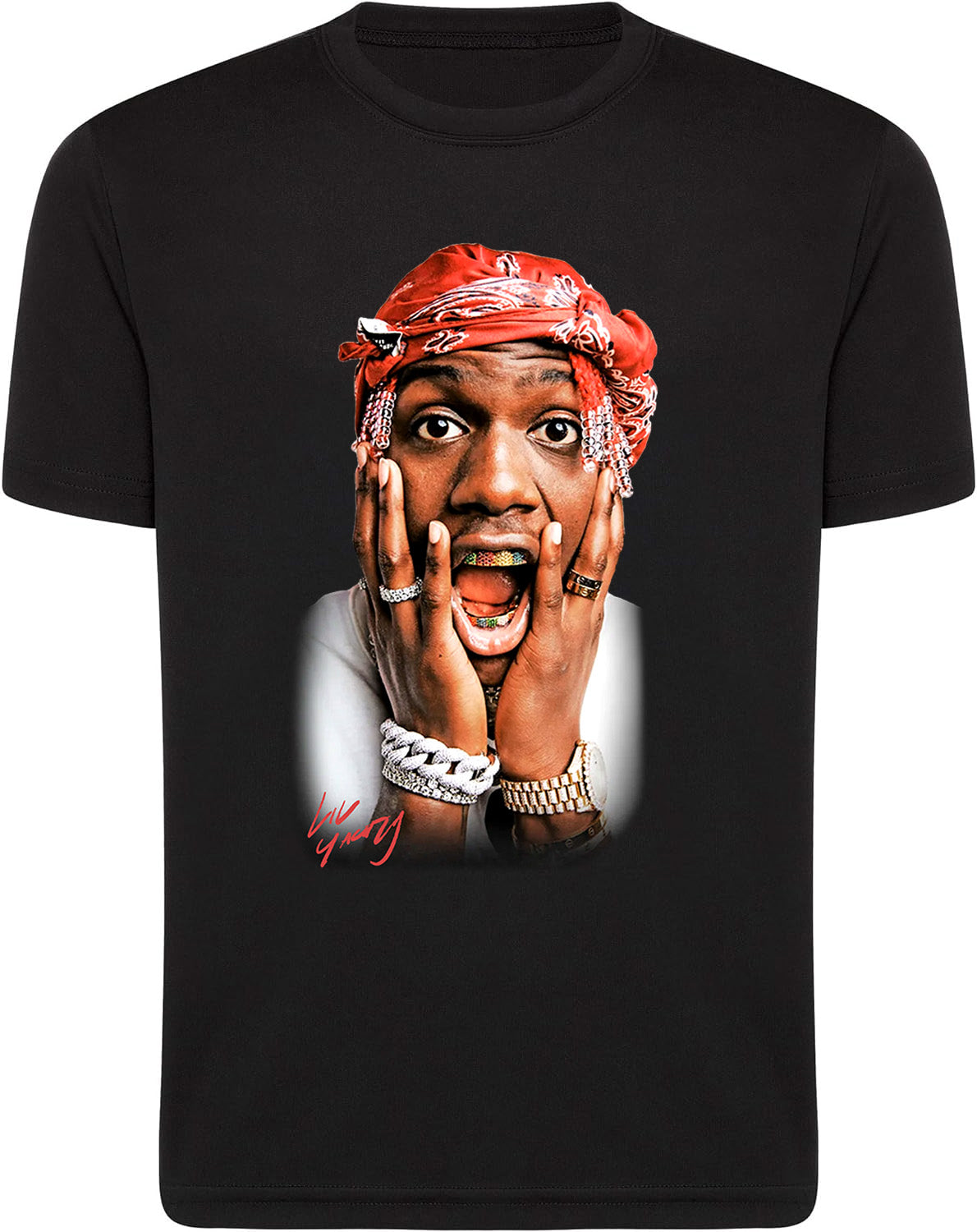 Lil Yachty Celebrity Big Face Black T-Shirts