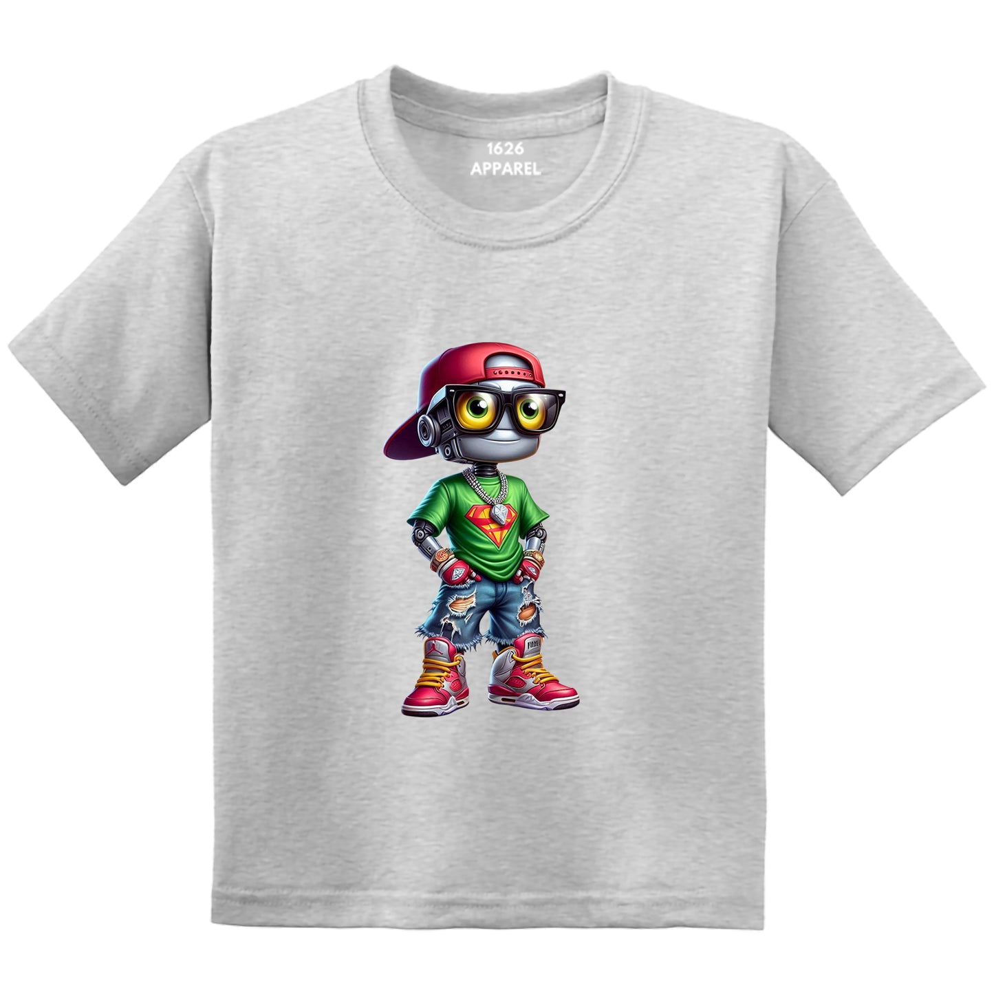 Nerdy Cool Robot Gray T-Shirts