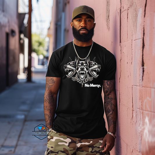 No Mercy Attack Dogs Black T-Shirts Model