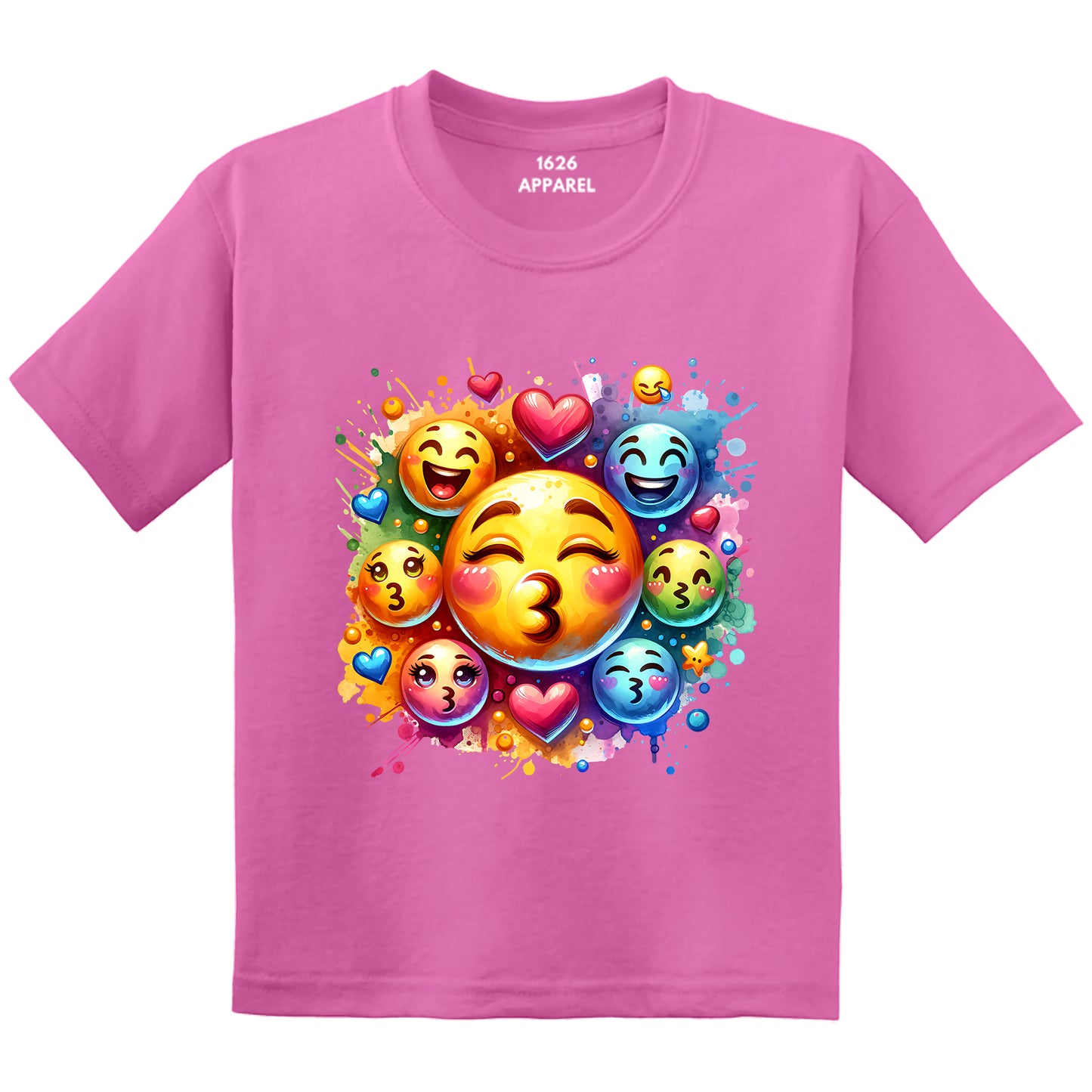 Playful Emojis Pink T-Shirts