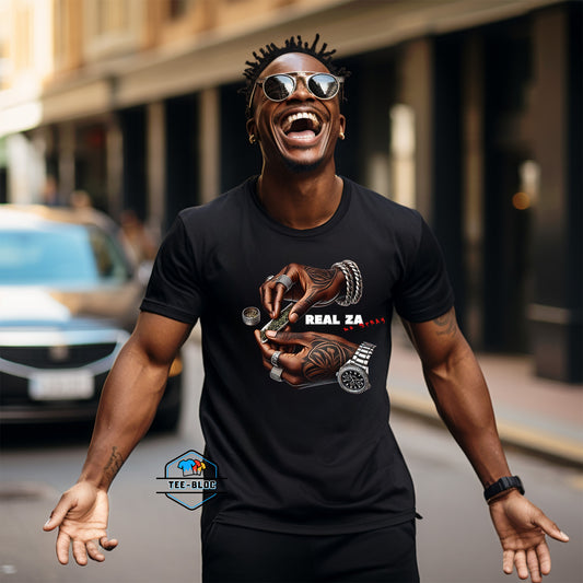 Real Za No Spray Black T-Shirts Model