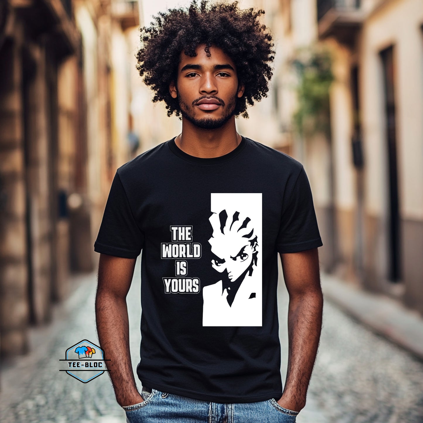 Riley Freeman Scarface Black Tee Model