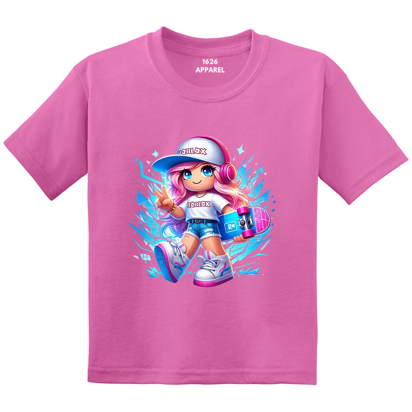 Roblox Skateboarder Girl Pink T-Shirts