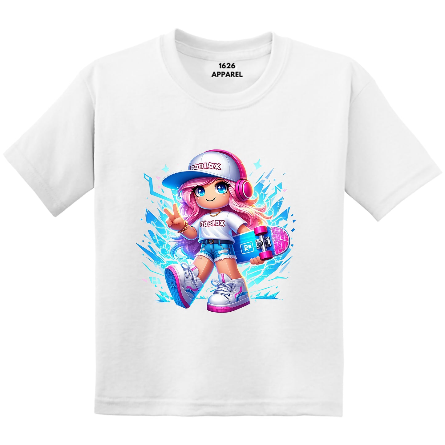 Roblox Skateboarder Girl White T-Shirts