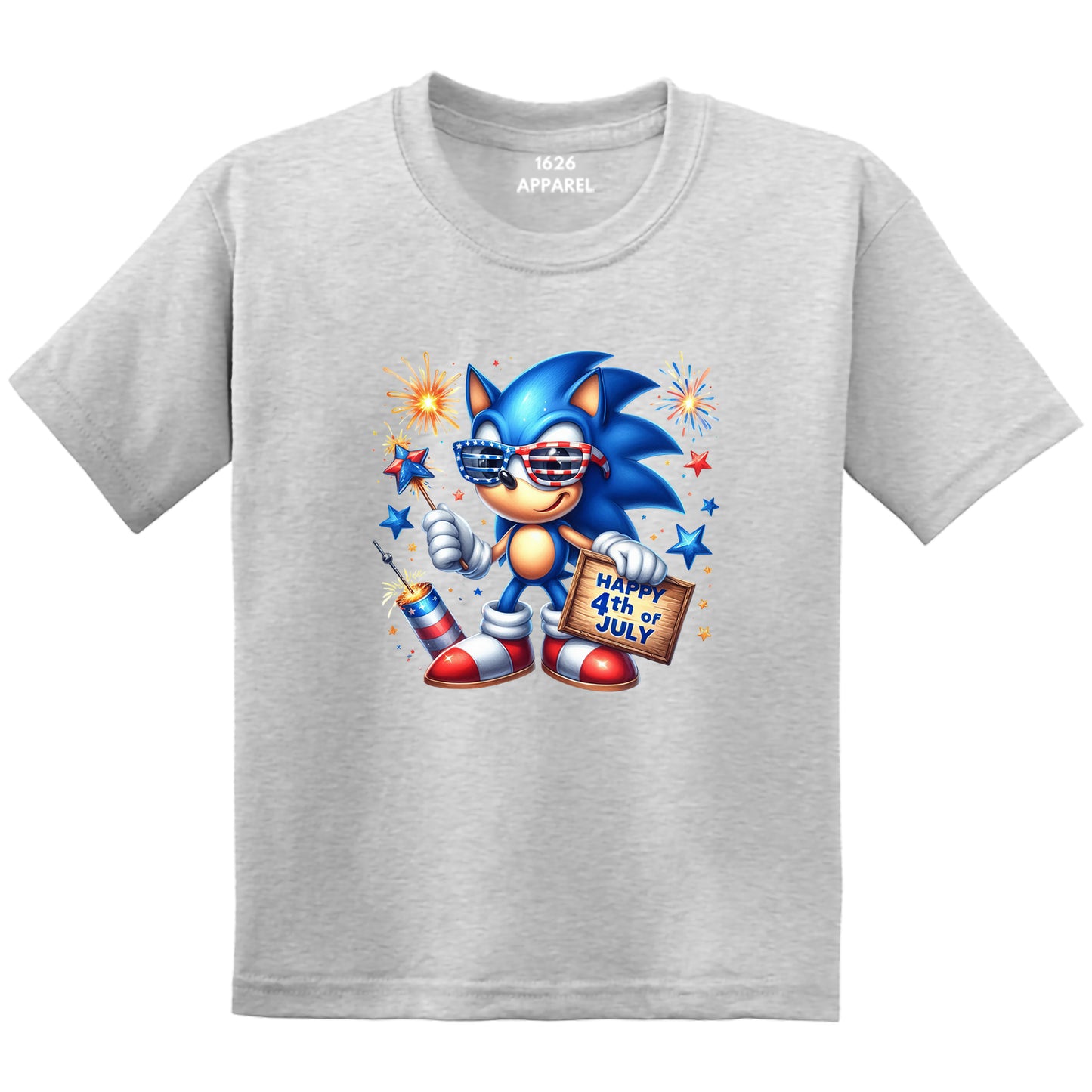 Kid's Sonic the Hedge Hog Fourth of July Gray Tees