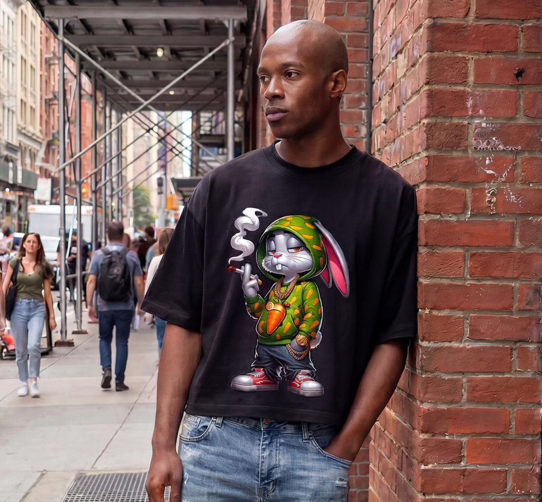 Hip Hop Graphics on Oversized Shaka Wear Styled Tees: Streetwear That Speaks Loud