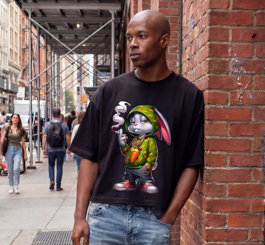 Hip Hop Graphics on Oversized Shaka Wear Styled Tees: Streetwear That Speaks Loud