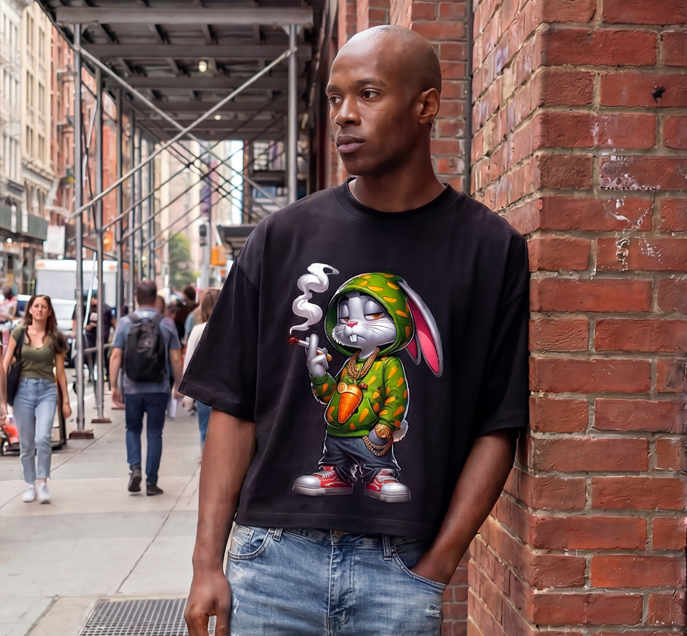 Hip Hop Graphics on Oversized Shaka Wear Styled Tees
