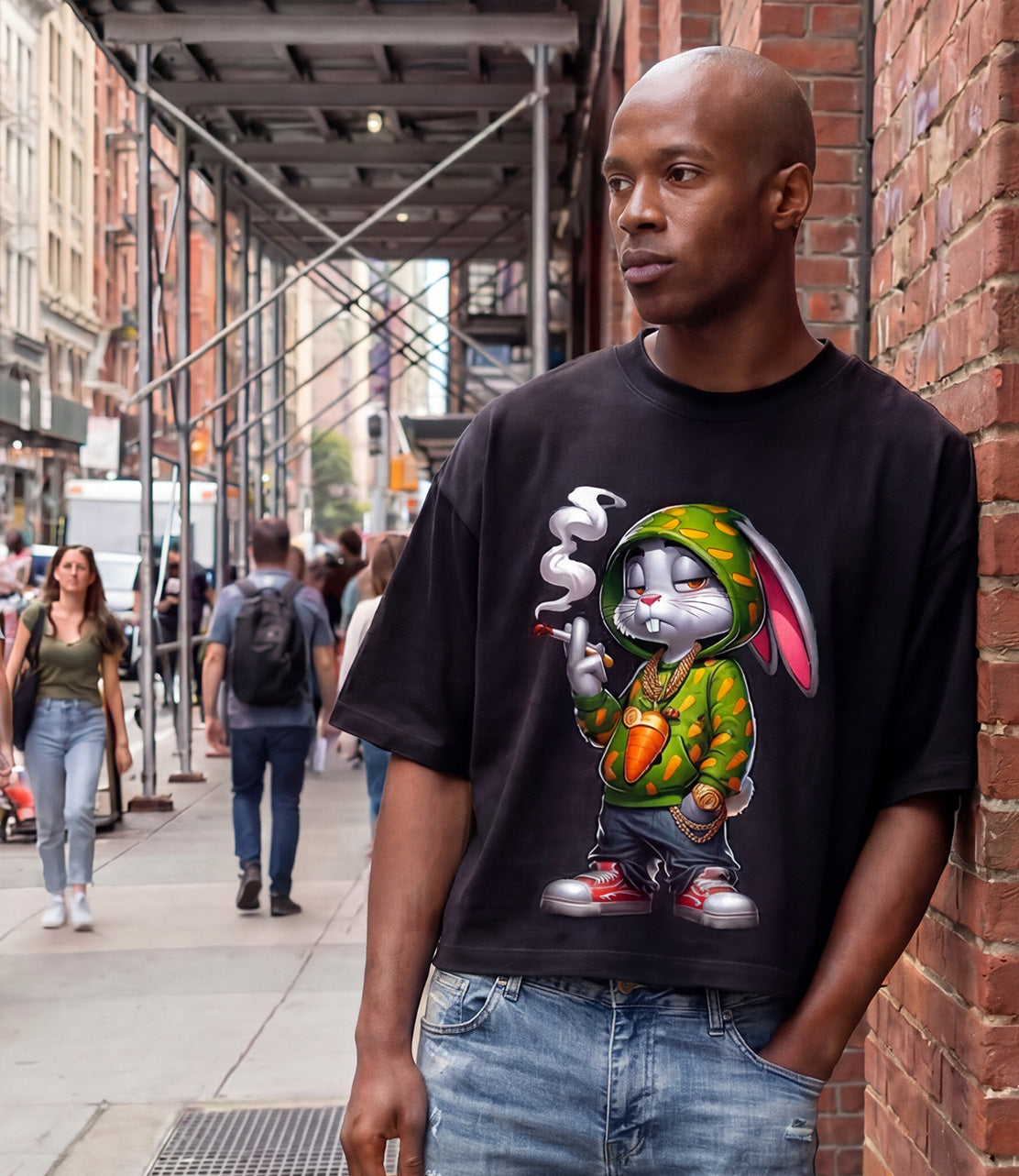 Hip Hop Graphics on Oversized Shaka Wear Styled Tees