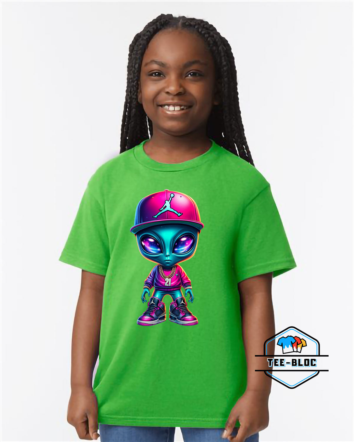 Air Jordan Alien - Green Youth T-Shirts Model