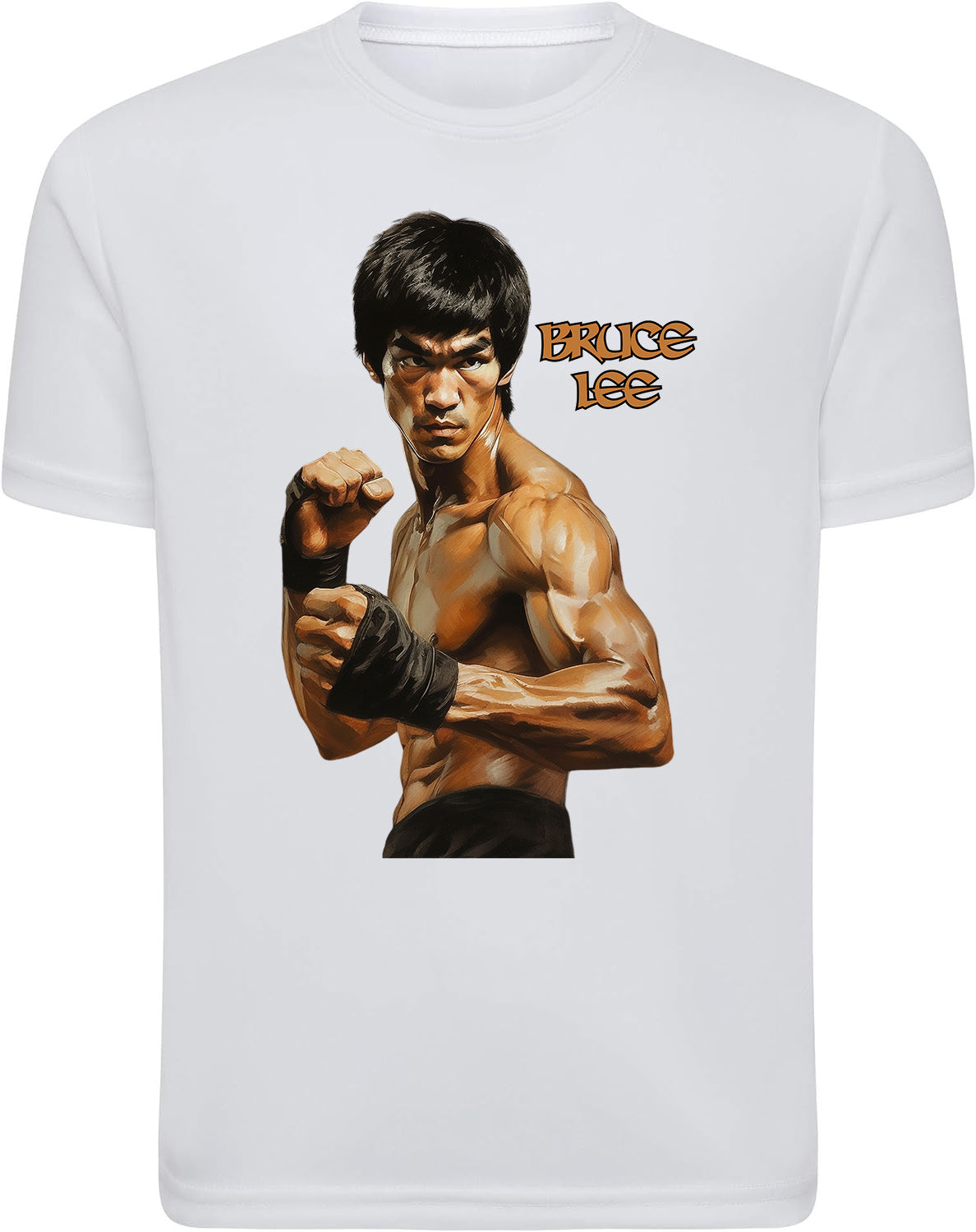 Bruce Lee Celebrity Faces Graphic Printed White T-Shirts 1