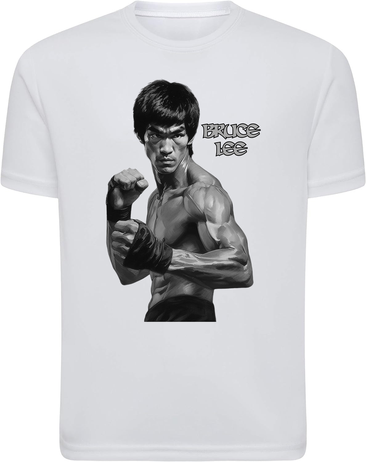 Bruce Lee Celebrity Faces Graphic Printed White T-Shirts 2