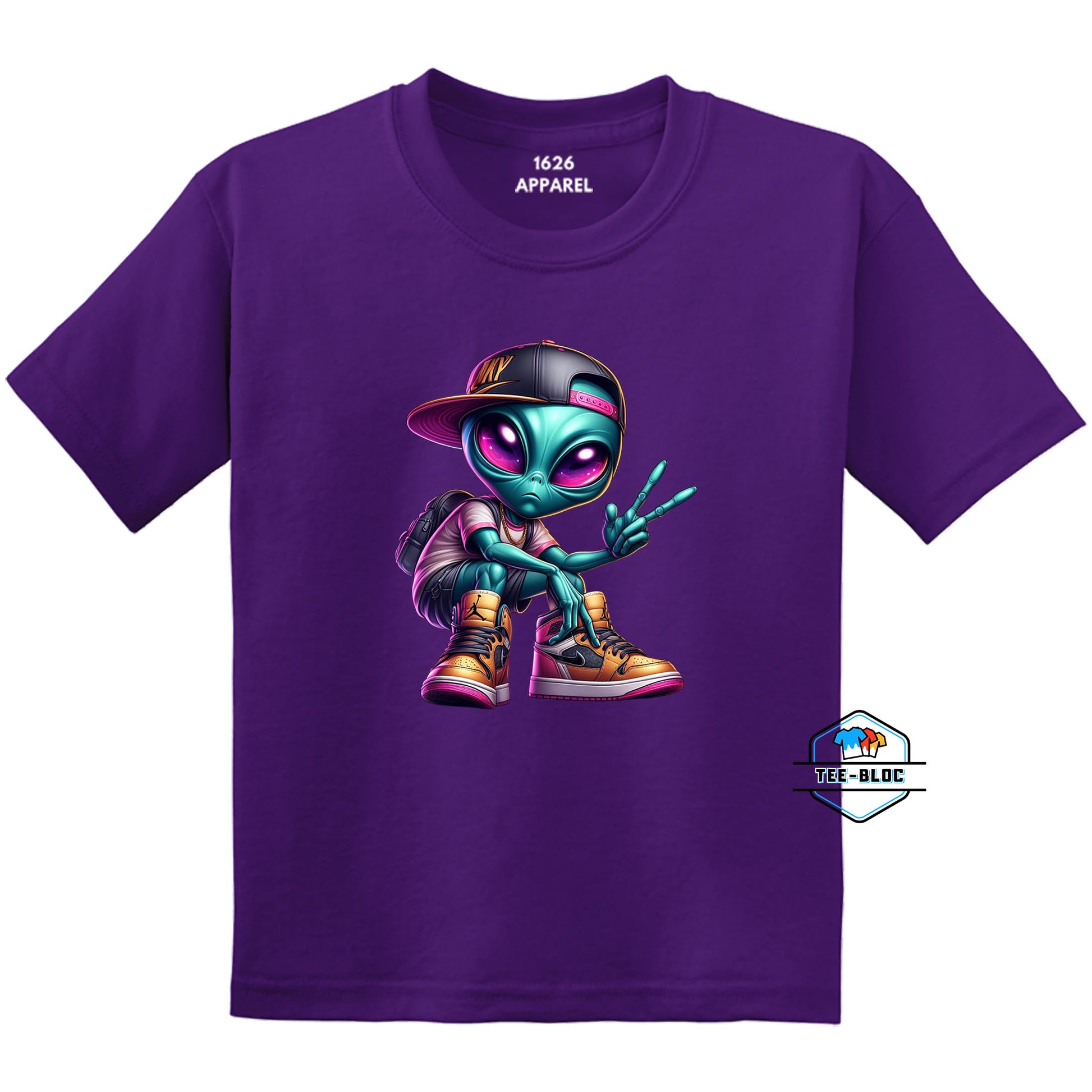 Cool Peace Out Alien Purple Youth T-Shirts