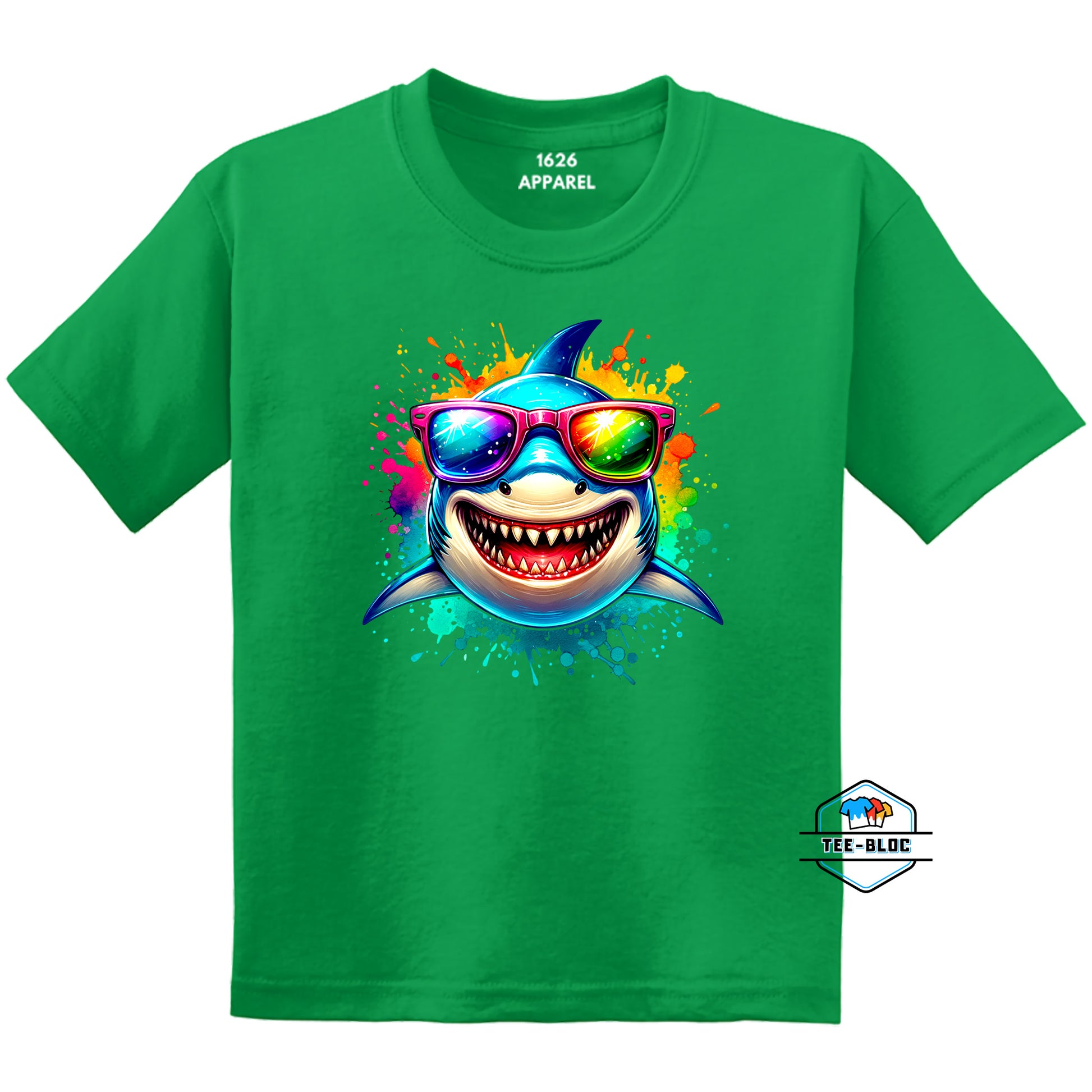 Cool Shark Youth Green T-Shirts