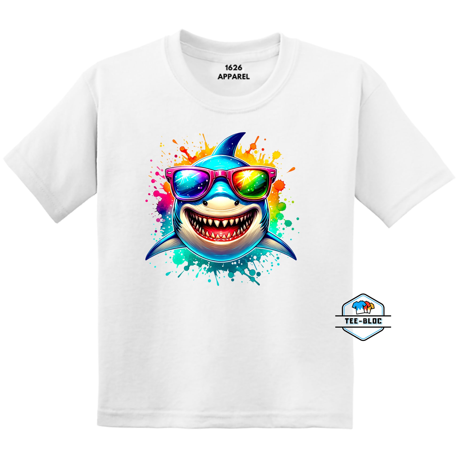 Cool Shark Youth White T-Shirts