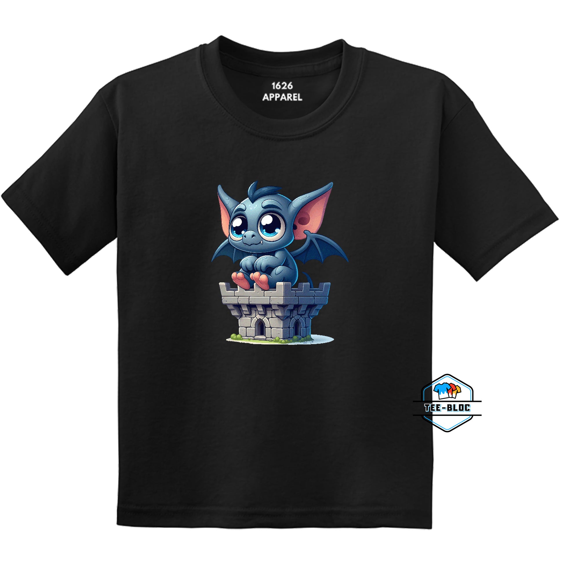 Kids' Cute Dragon Halloween Black Graphic T-Shirts