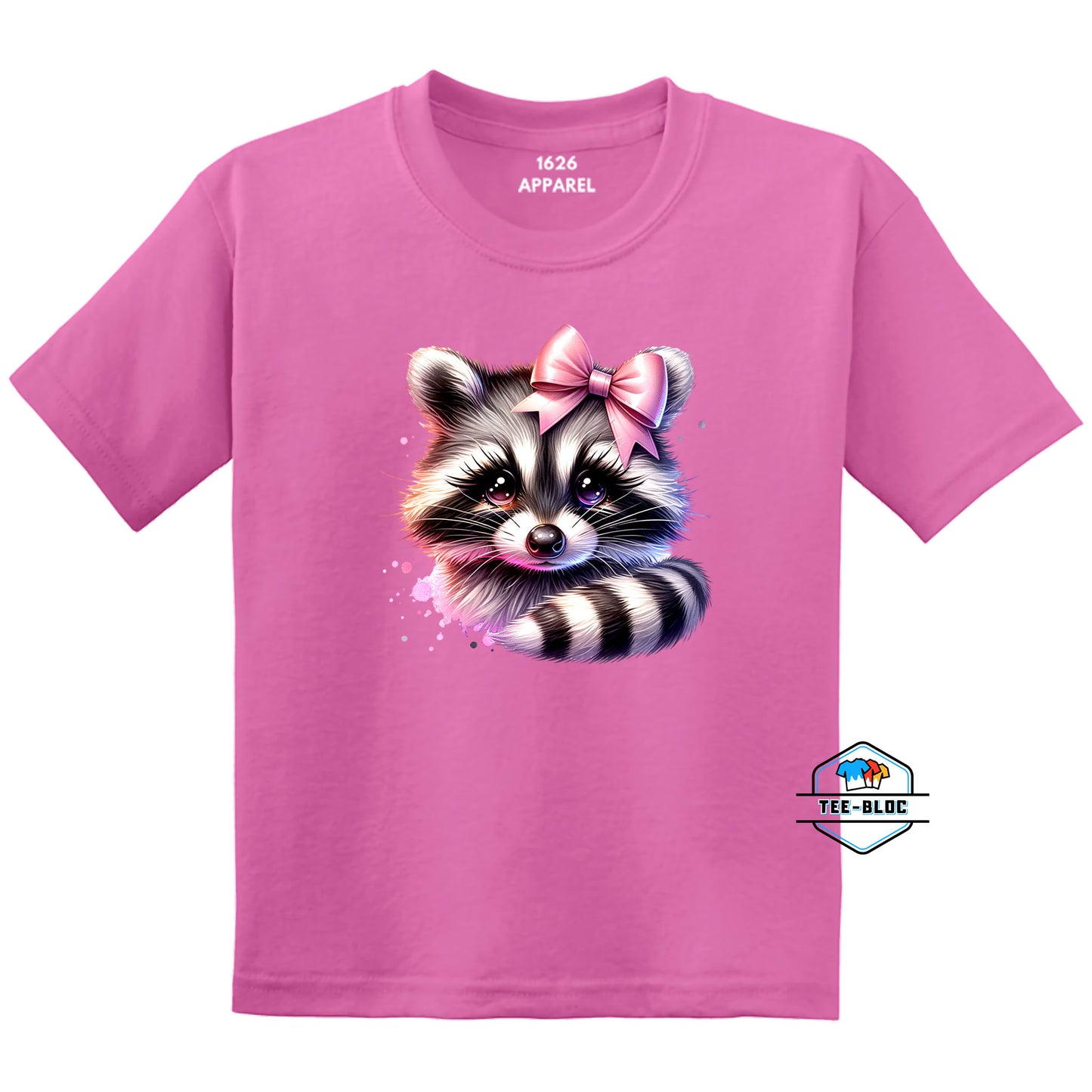 Cutie Raccoon Pink Youth T-Shirts