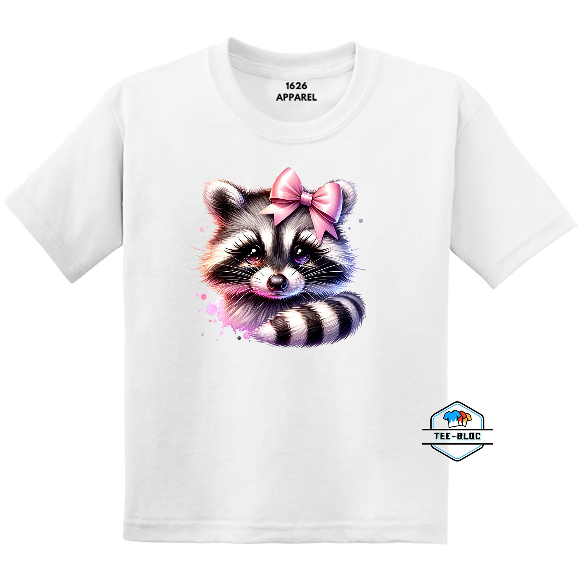 Cutie Raccoon White Youth T-Shirts