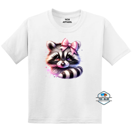 Cutie Raccoon White Youth T-Shirts