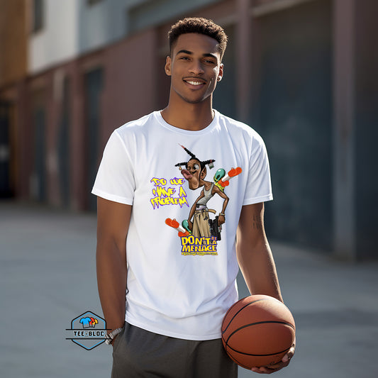 Don't Be A Menace Graphic Printed White T-Shirts Model