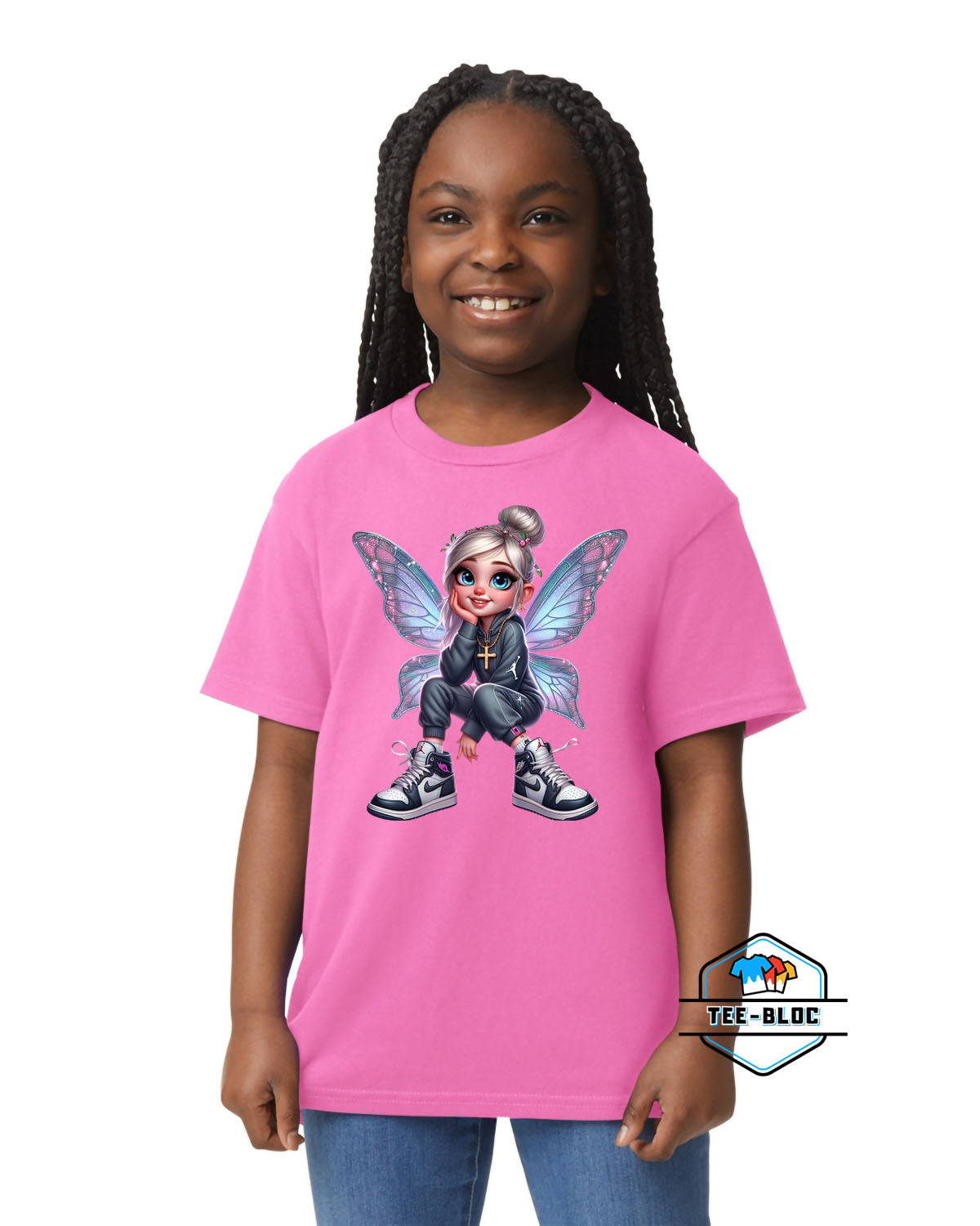 Fairy In A Sweatsuit - Pink Youth T-Shirts Model