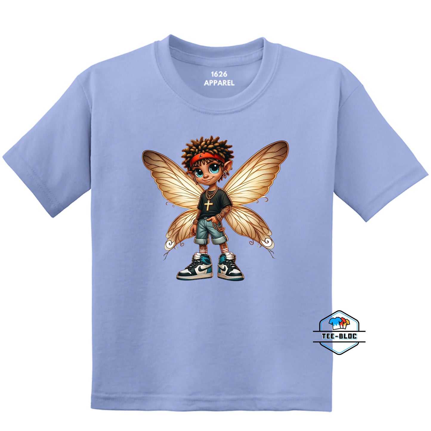 Twists with Headband Fairy - Carolina Blue Youth T-Shirts