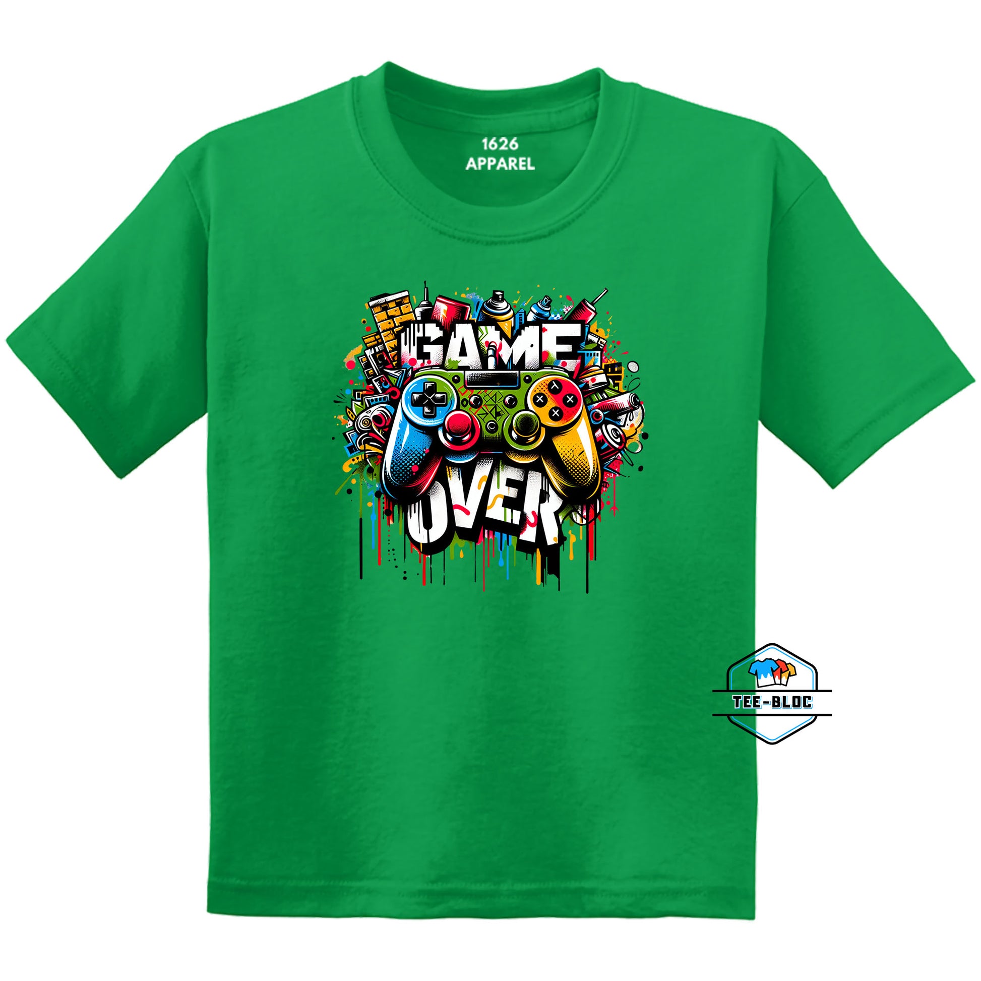 Game Over Gamer Green Youth T-Shirts