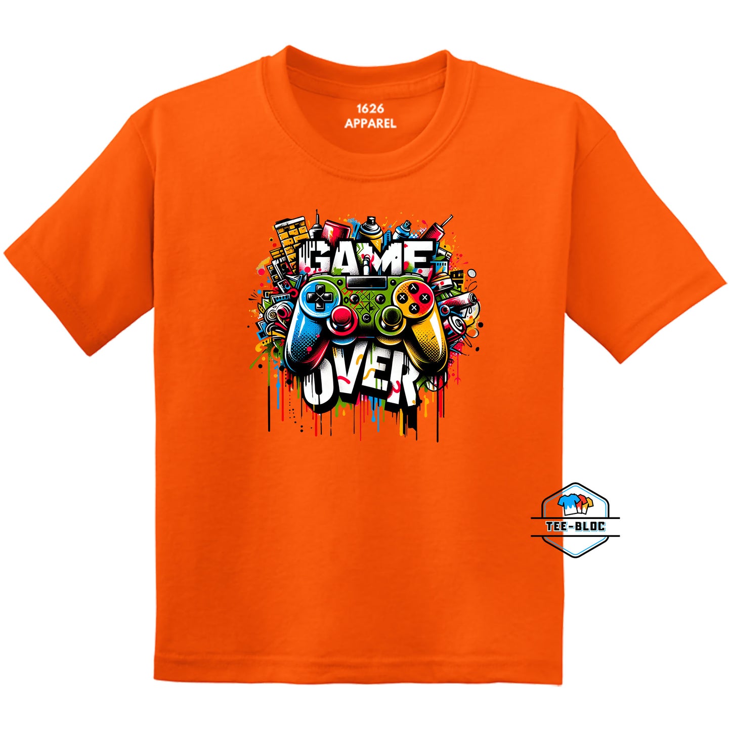 Game Over Gamer Orange Youth T-Shirts