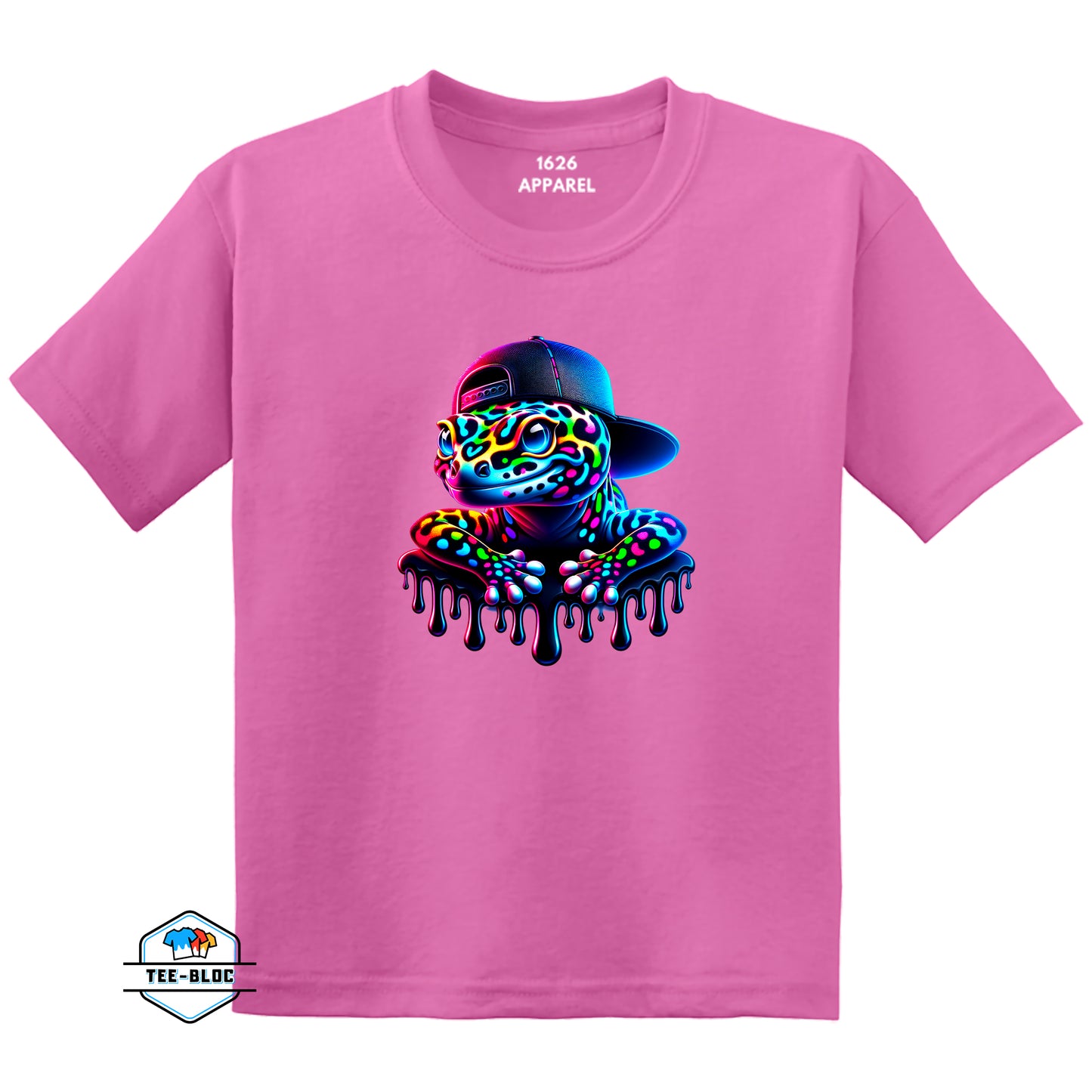 Kid's Hat to the Back Gecko Pink T-Shirts