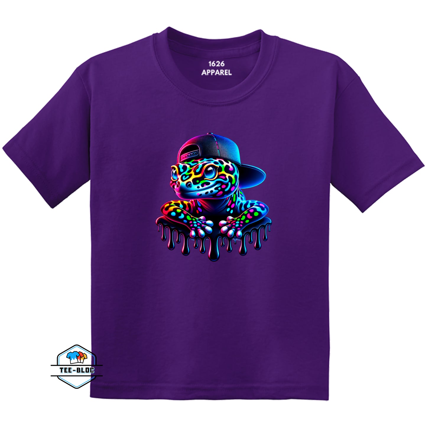 Kid's Hat to the Back Gecko Purple T-Shirts