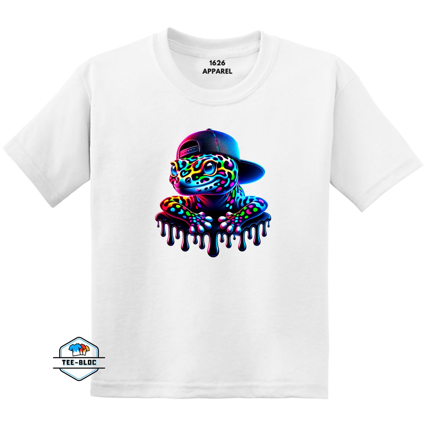 Kid's Hat to the Back Gecko White T-Shirts