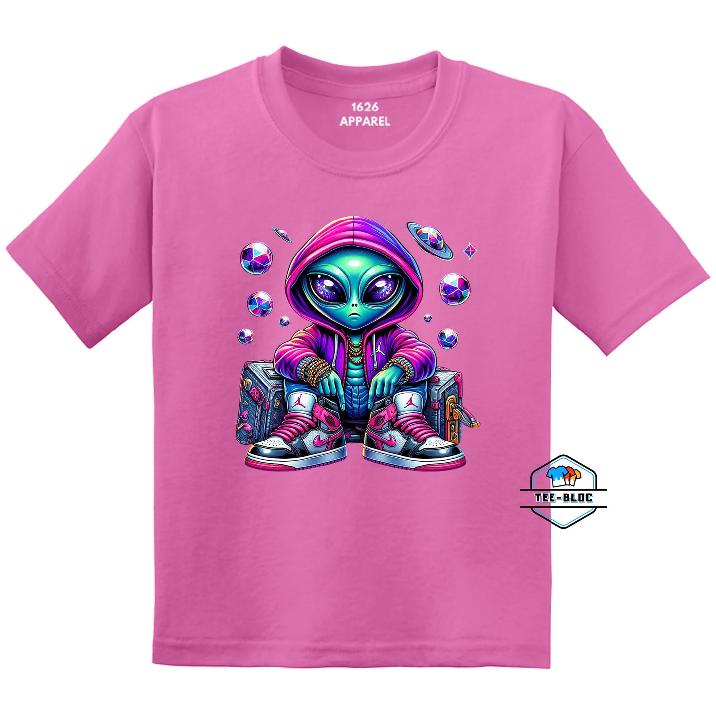 Hood Star Alien - Pink Youth T-Shirts