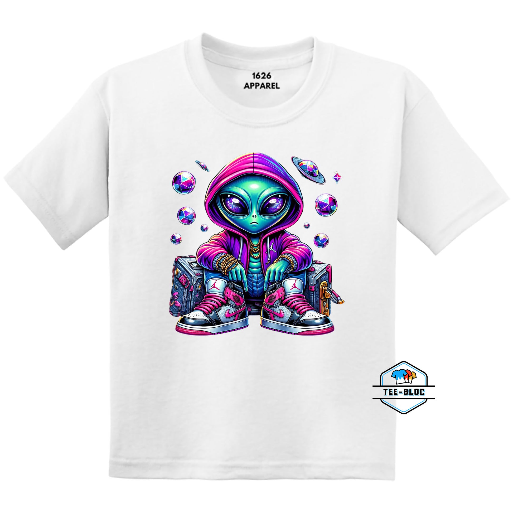 Hood Star Alien -  White Youth T-Shirts