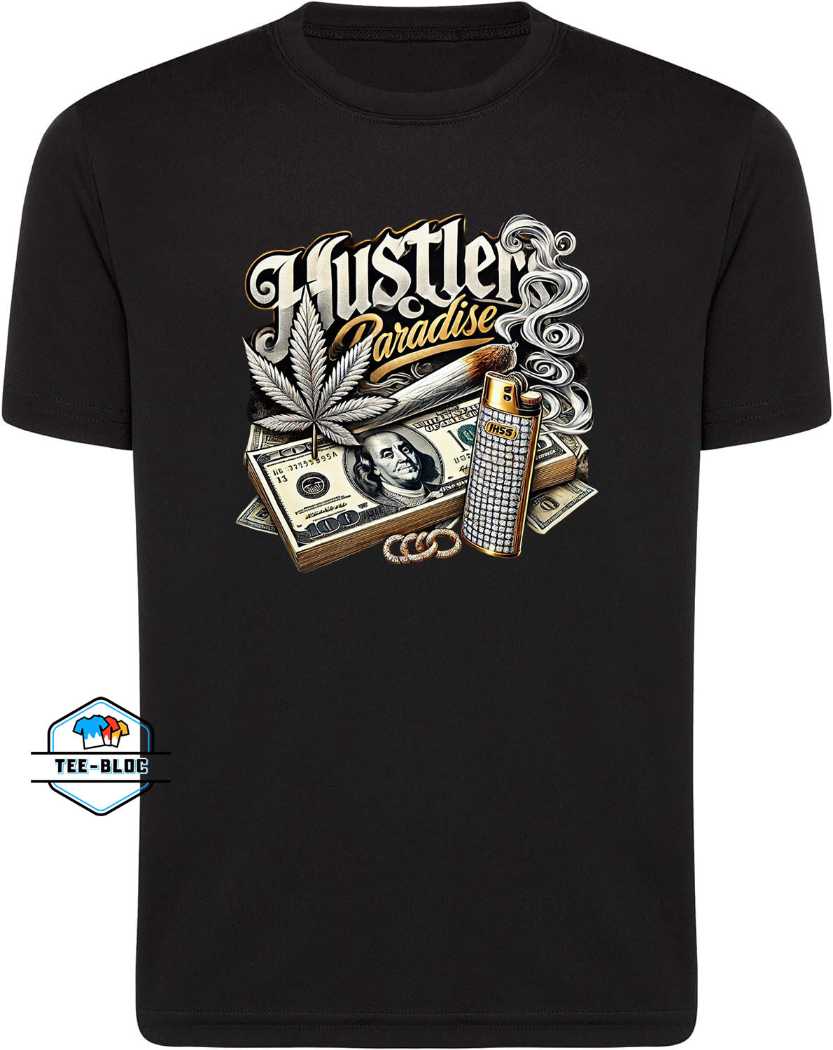 Hustler's Paradise Graphic Printed Black T-Shirts