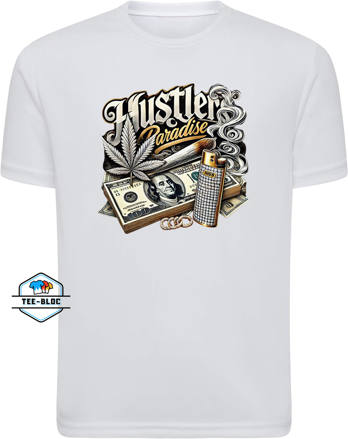 Hustler's Paradise Graphic Printed White T-Shirts