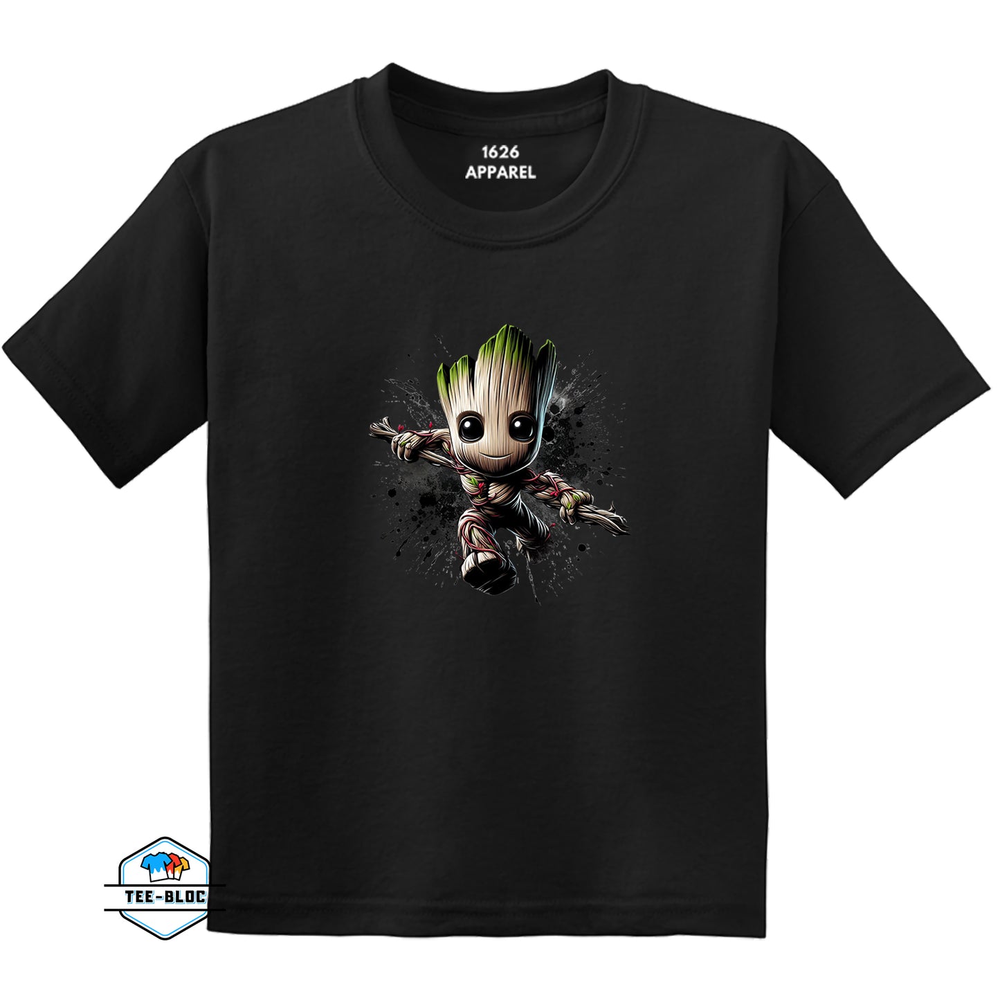 Kids I Am Groot Graphic Printed Black T-Shirts
