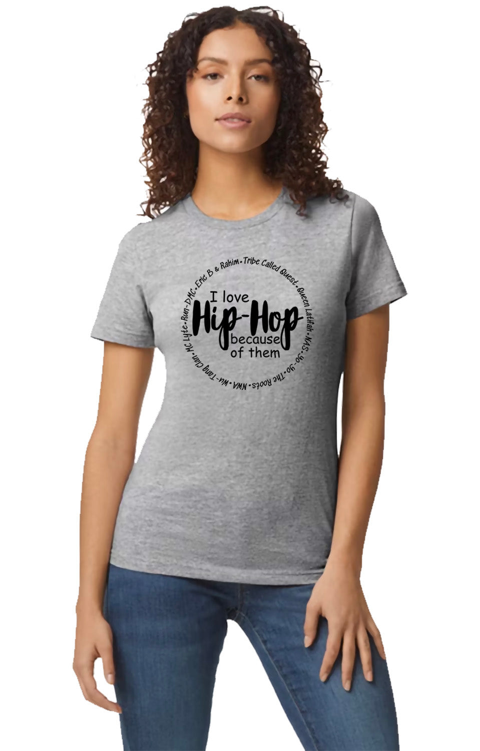 I Love Hip-Hop Because of Them Gray T-Shirts