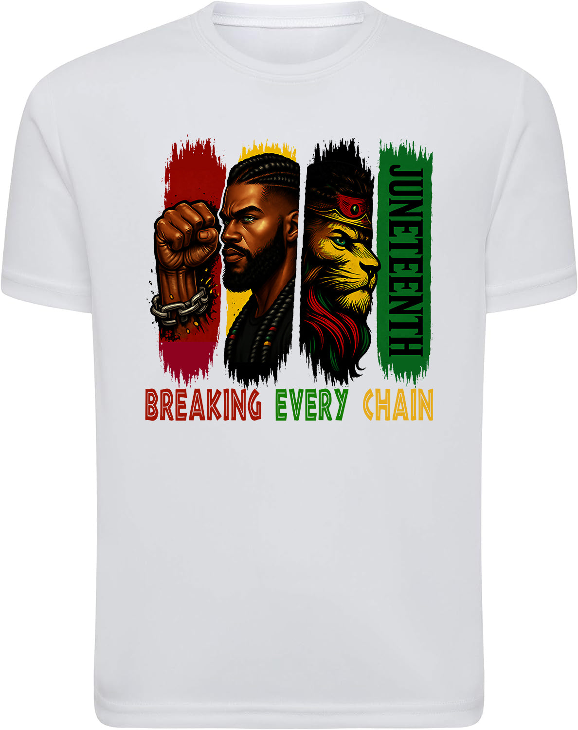 Juneteenth Break Every Chain Men's White T-Shirts