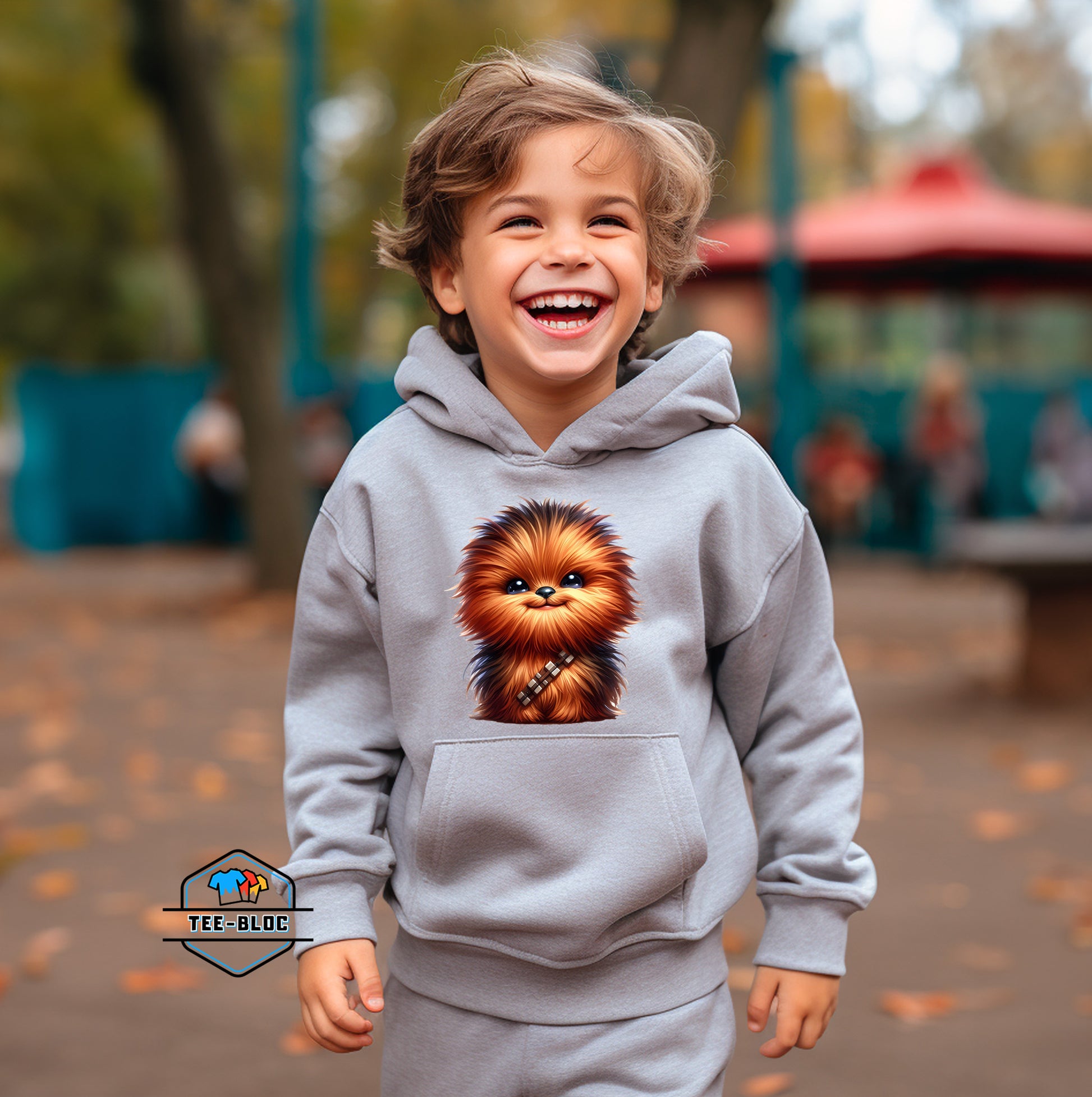 Kids Baby Chewie Graphic Printed Gray Hoodies Model