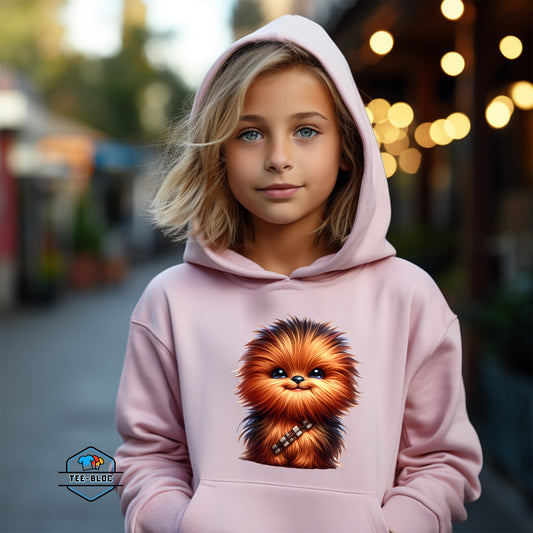 Kids Baby Chewie Graphic Printed Pink Hoodies Model