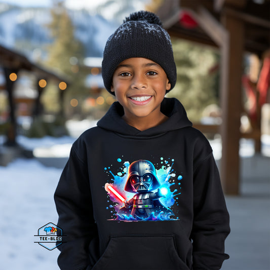 Kids Baby Darth Vader Graphic Black Printed Hoodies Model