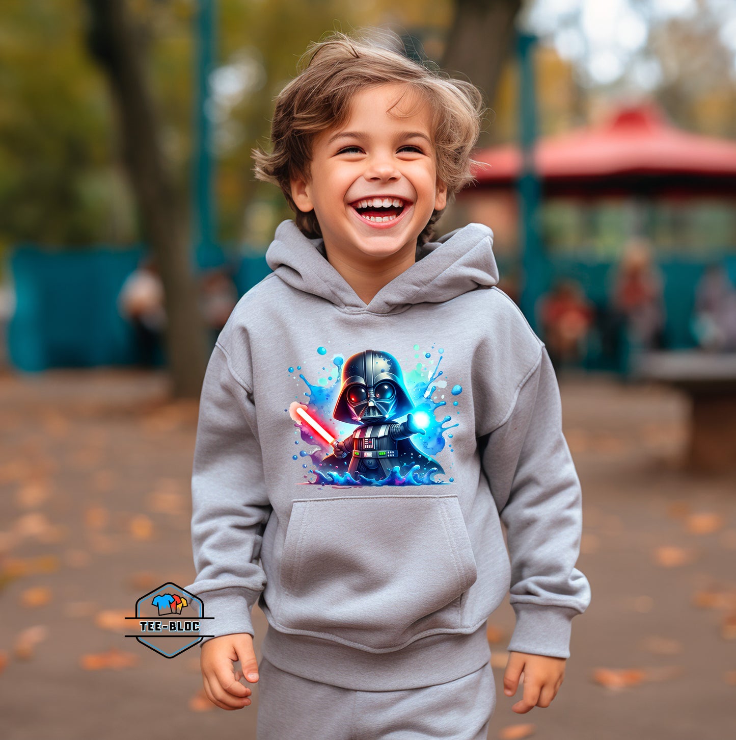 Kids Baby Darth Vader Graphic Printed Gray Hoodies Model